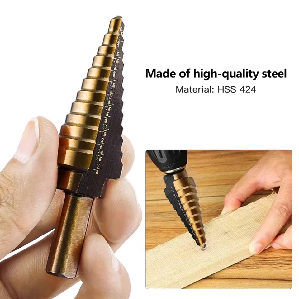 Step Drill Bit Set Titanium Hss Cobalt - خطوة مثقاب مجموعة 5 قطعة Hss