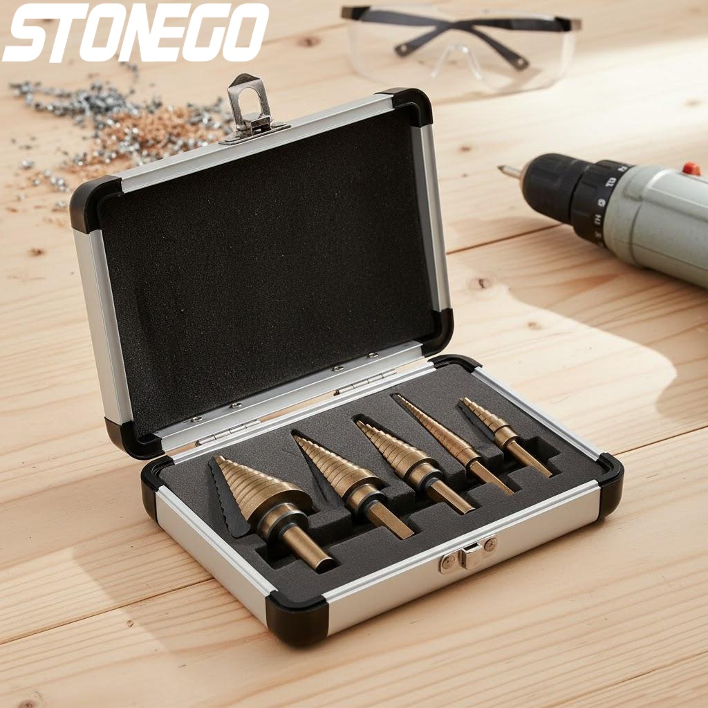Step Drill Bit Set Titanium Hss Cobalt - مجموعة من 5 قطع من لقم