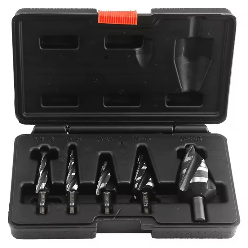 Step Drill Bit Set Titanium Hss Cobalt - مجموعة لقم حفر متدرجة بخمسة أخاديد