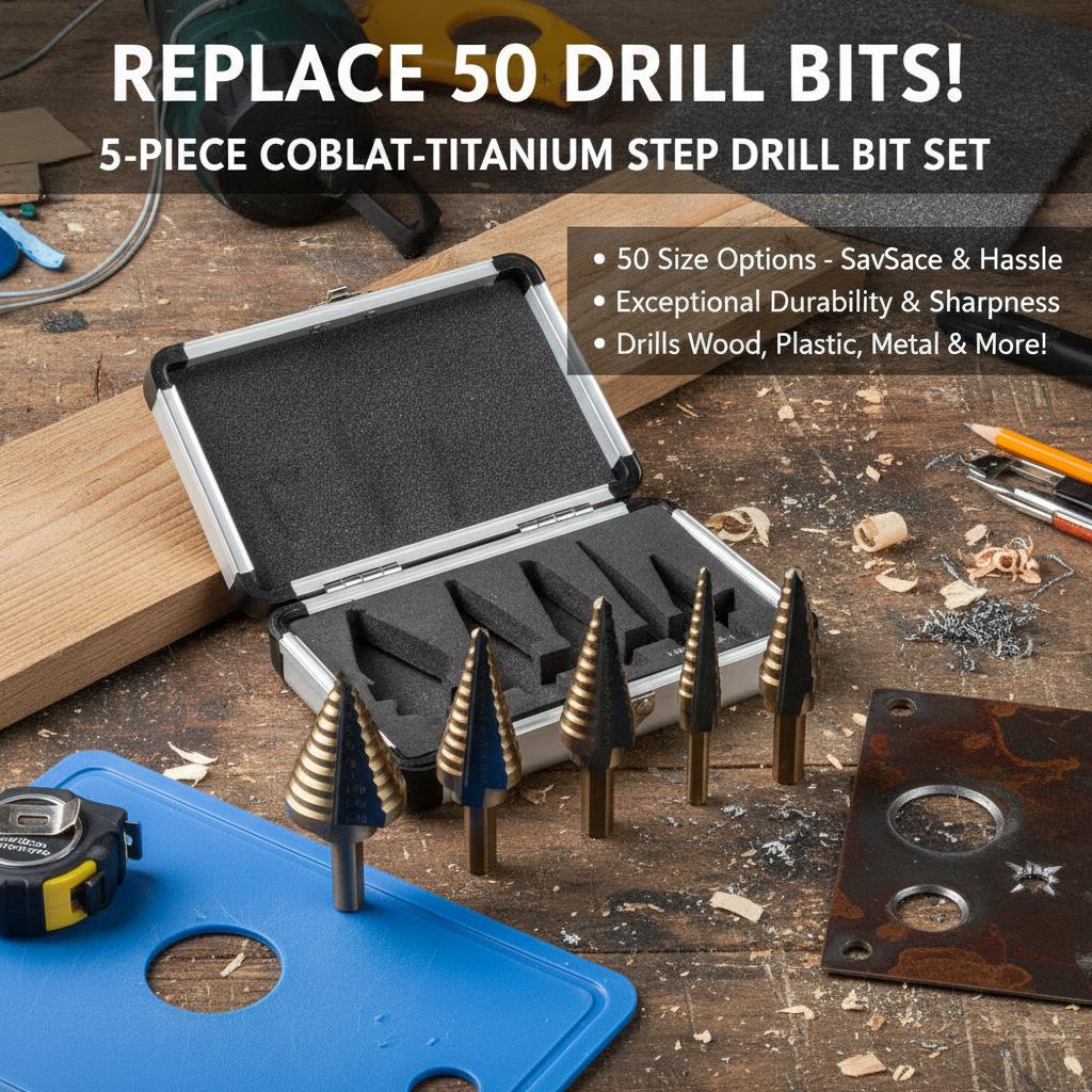 مجموعة مثاقب متدرجة 50 حجمًا ف - مراجعة Step Drill Bit Set Titanium Hss Cobalt وسعره