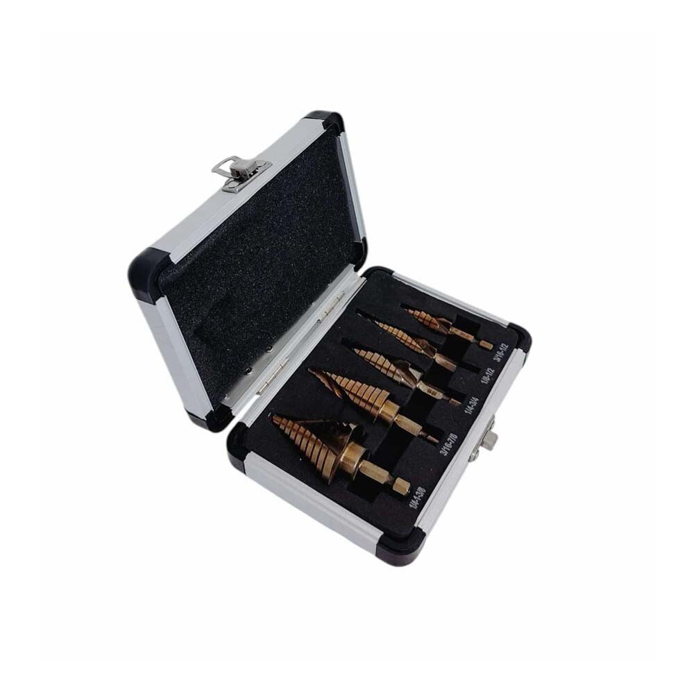 مجموعة 5 قطع من رؤوس المثقاب،  - مراجعة Step Drill Bit Set Titanium Hss Cobalt وسعره