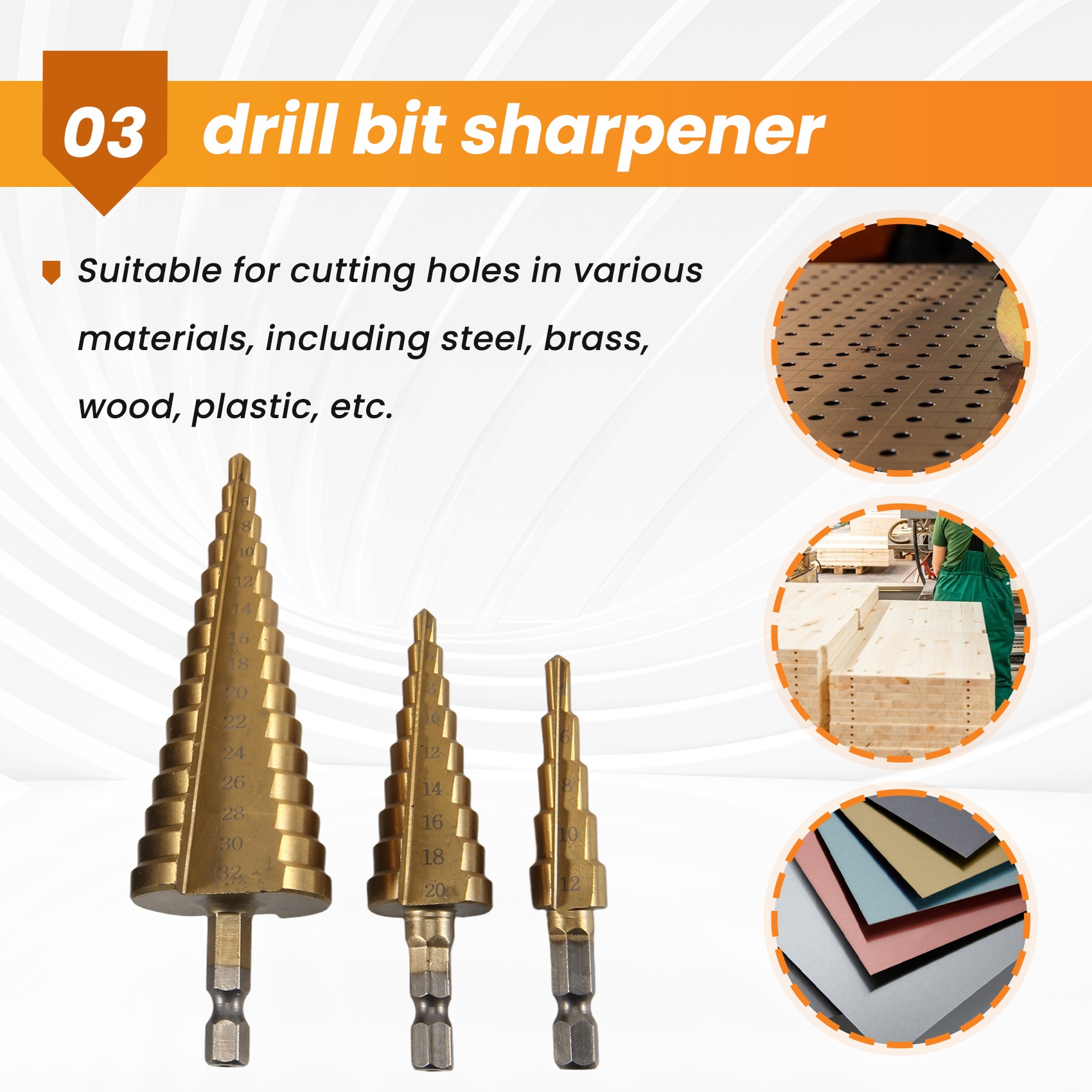 مجموعة مثقاب مخروطي متدرج A23T - مراجعة Step Drill Bit Set Titanium Hss Cobalt وسعره