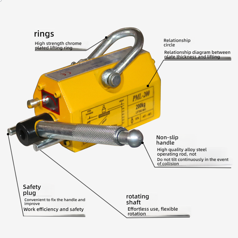 رافعة مغناطيسية دائمة من الصلب - مراجعة Magnetic Lifter Permanent Crane Hoist 600Kg وسعره