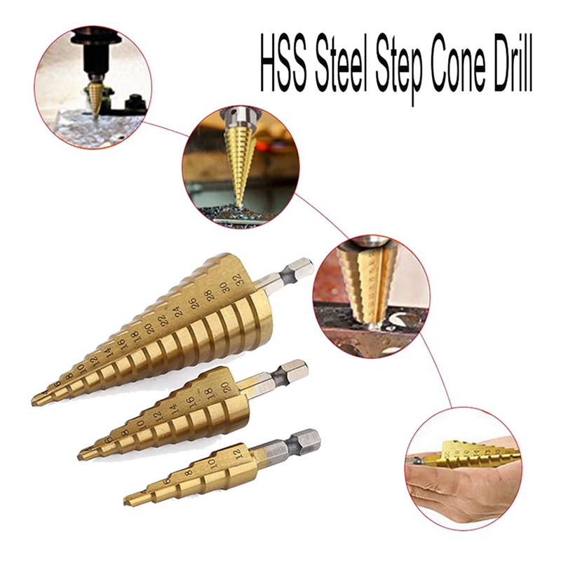 مجموعة مثقاب متدرج A23T HSS مك - مراجعة Step Drill Bit Set Titanium Hss Cobalt وسعره