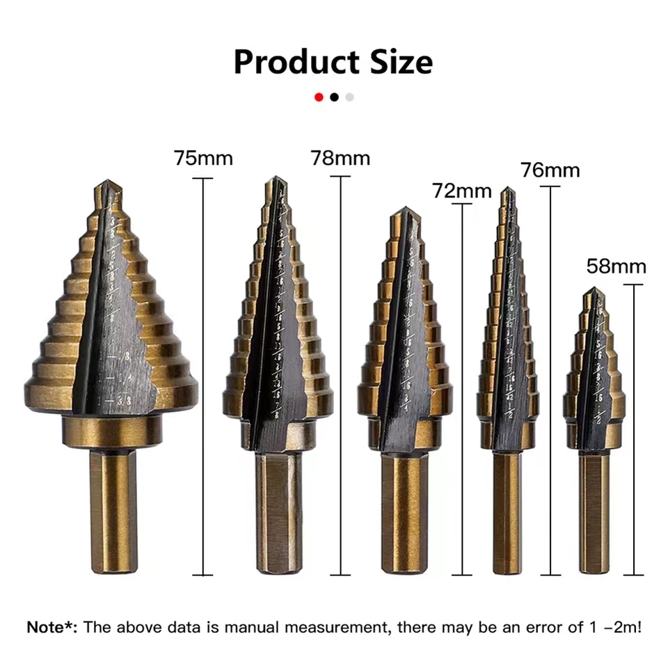 خطوة مثقاب مجموعة 5 قطعة Hss 4 - مراجعة Step Drill Bit Set Titanium Hss Cobalt وسعره