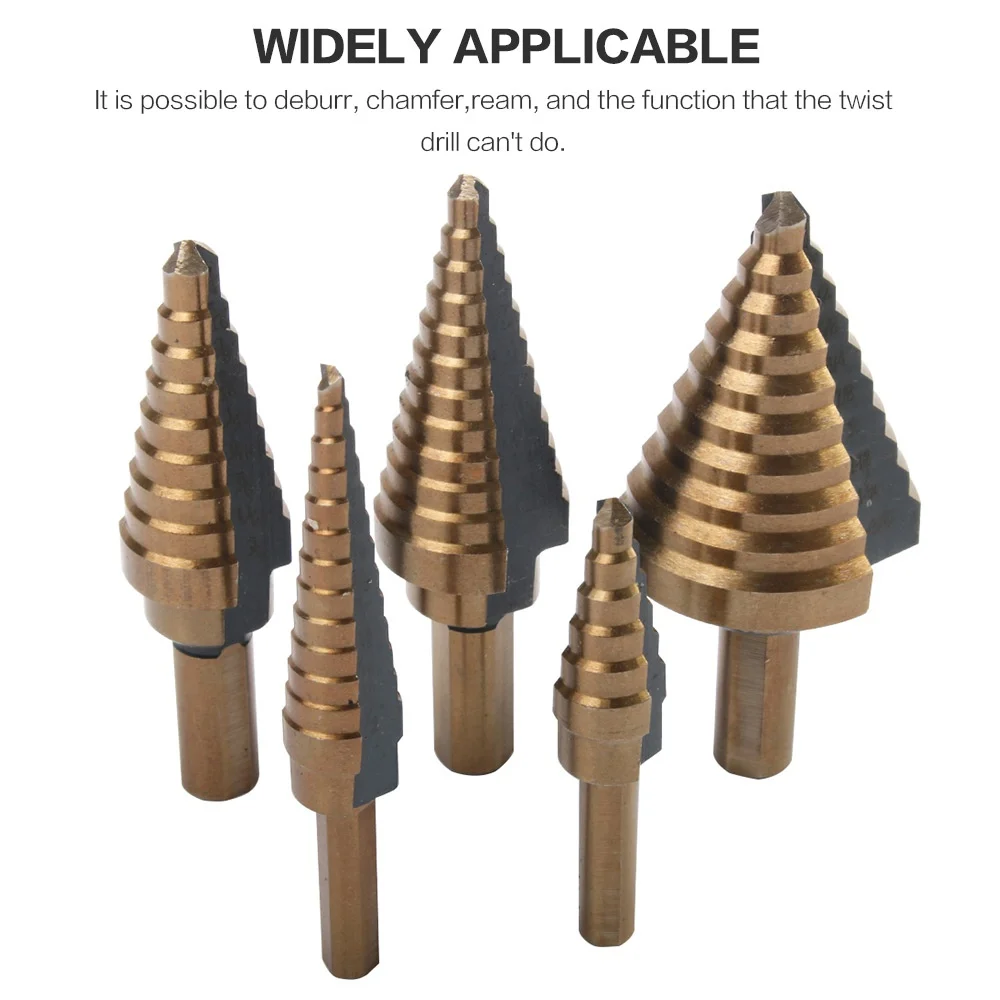 مجموعة من 5 قطع من لقم الحفر ا - مراجعة Step Drill Bit Set Titanium Hss Cobalt وسعره