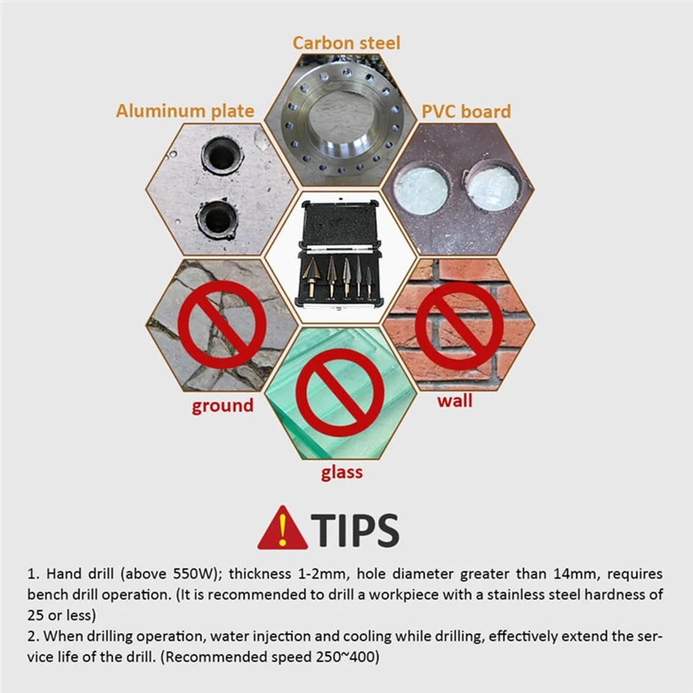 مجموعة من 5 قطع من لقم الحفر ا - مراجعة Step Drill Bit Set Titanium Hss Cobalt وسعره