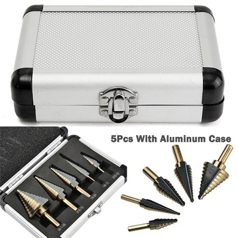 طقم مثاقب متدرجة 5 قطع HSS كوب - مراجعة Step Drill Bit Set Titanium Hss Cobalt وسعره