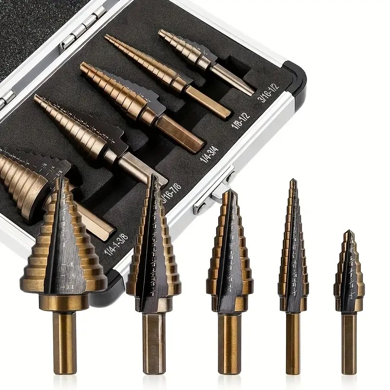 مجموعة لقمة مثقاب برأس من الفو - مراجعة Step Drill Bit Set Titanium Hss Cobalt وسعره