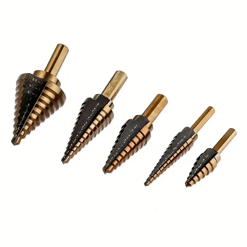 مجموعة لقمة مثقاب برأس من الفو - مراجعة Step Drill Bit Set Titanium Hss Cobalt وسعره