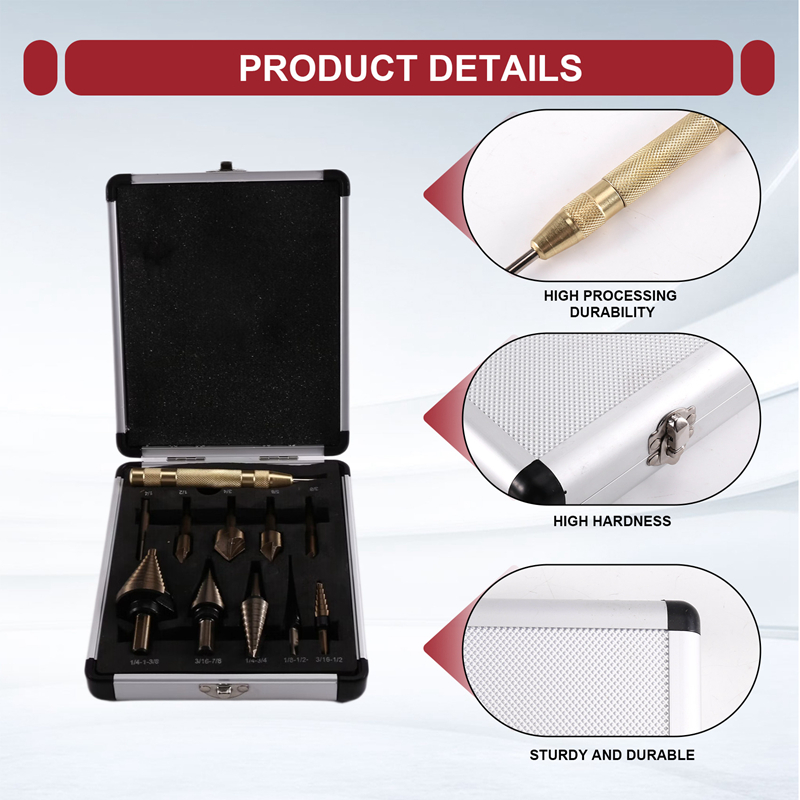 مجموعة مثاقب متدرجة A23T ومجمو - مراجعة Step Drill Bit Set Titanium Hss Cobalt وسعره