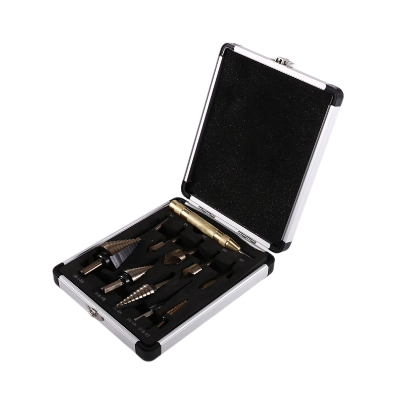 مجموعة مثاقب متدرجة A23T ومجمو - مراجعة Step Drill Bit Set Titanium Hss Cobalt وسعره