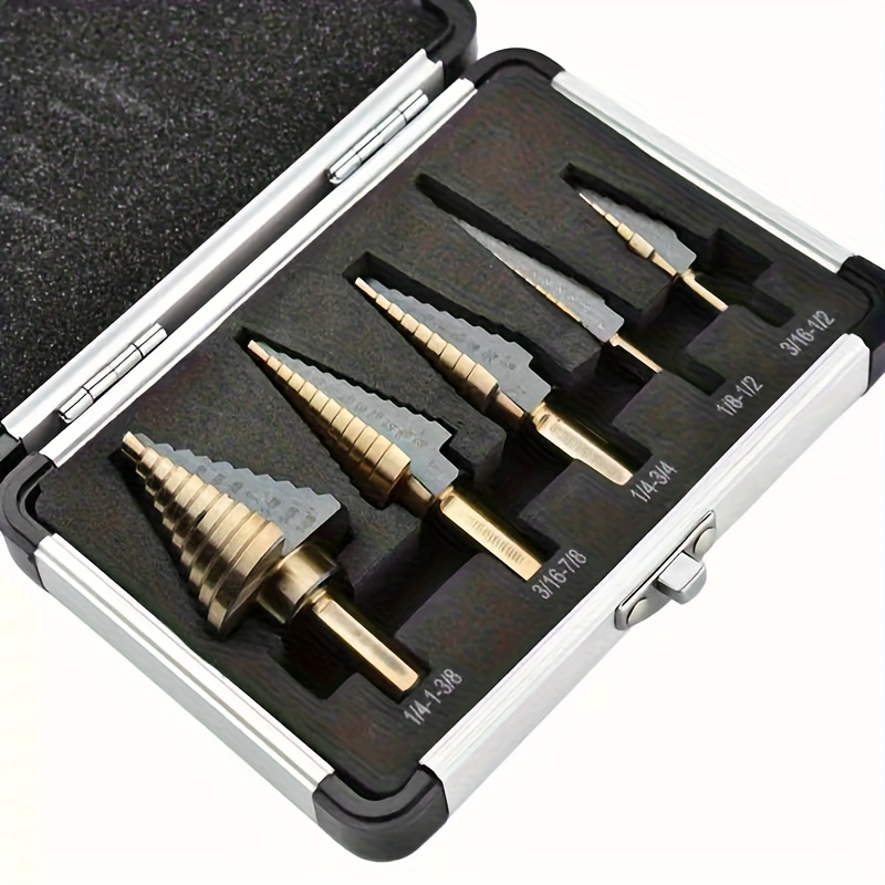 مجموعة 5 قطع من مثاقب الخطوات  - مراجعة Step Drill Bit Set Titanium Hss Cobalt وسعره
