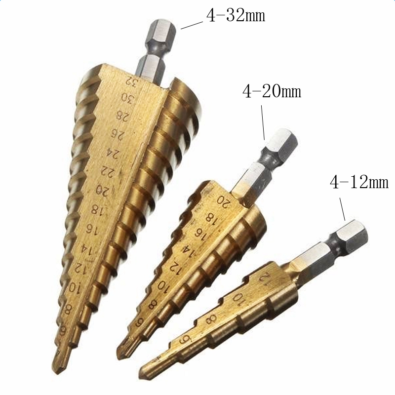 مجموعة مثاقب مخروطية متدرجة من - مراجعة Step Drill Bit Set Titanium Hss Cobalt وسعره