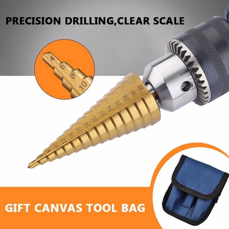 مجموعة مثاقب مخروطية متدرجة من - مراجعة Step Drill Bit Set Titanium Hss Cobalt وسعره