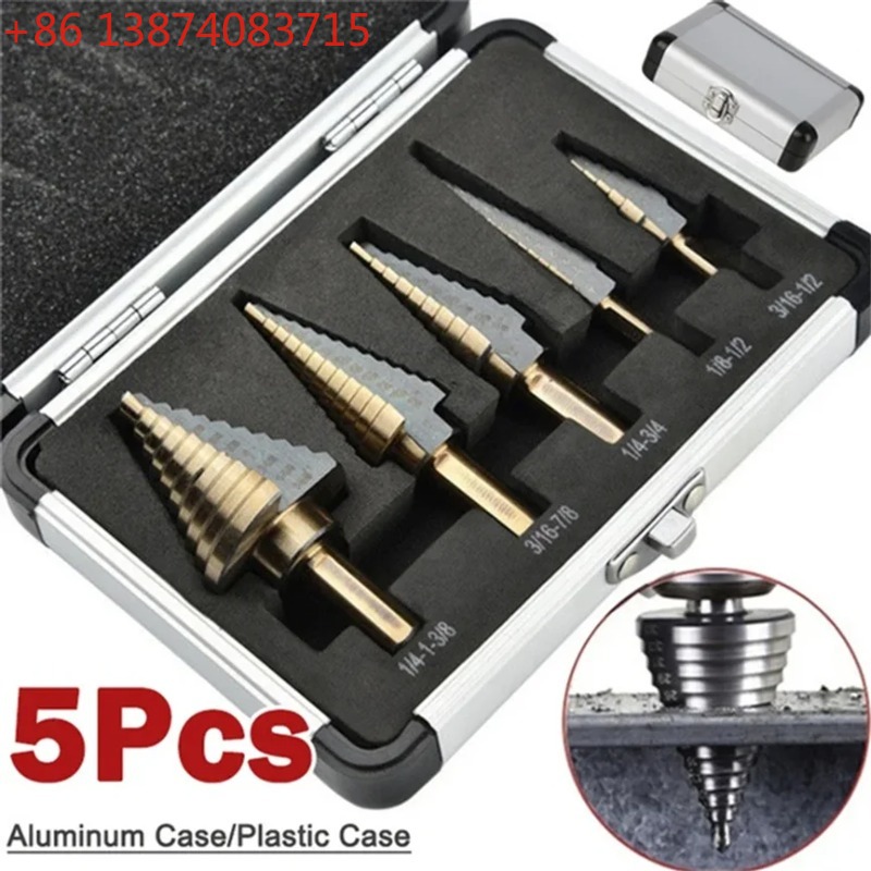 طقم مثاقب متدرجة 5 قطع HSS كوب - مراجعة Step Drill Bit Set Titanium Hss Cobalt وسعره