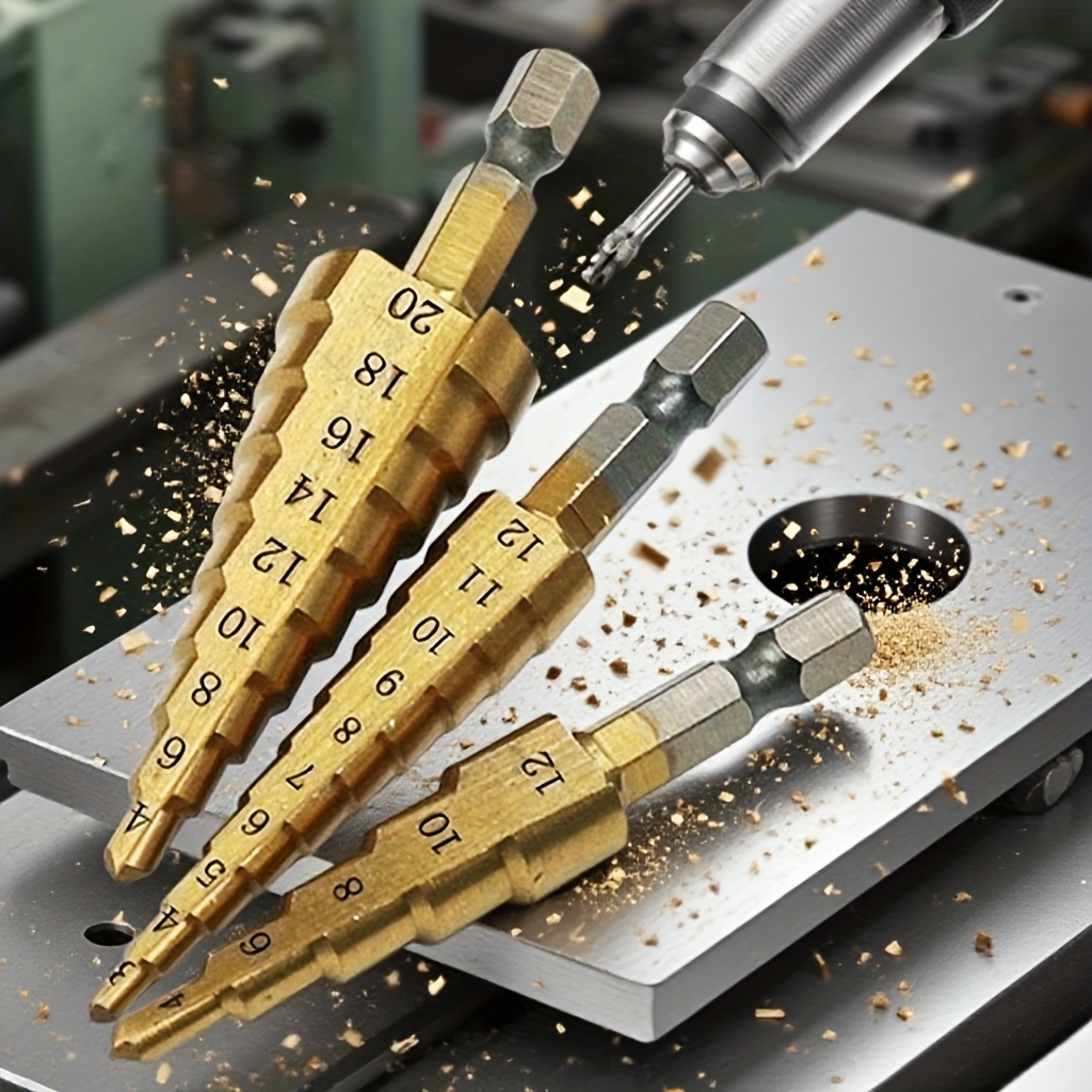 3 قطعة HSS الكوبالت خطوة مثقاب - مراجعة Step Drill Bit Set Titanium Hss Cobalt وسعره