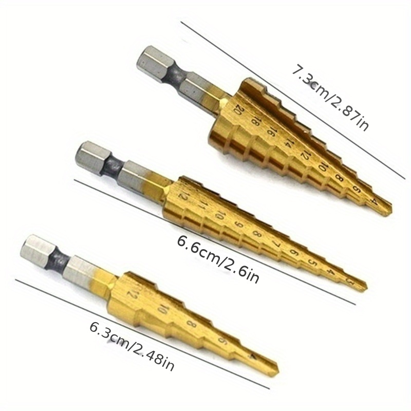 3 قطعة HSS الكوبالت خطوة مثقاب - مراجعة Step Drill Bit Set Titanium Hss Cobalt وسعره