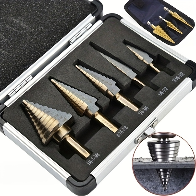 3 قطعة HSS الكوبالت خطوة مثقاب - مراجعة Step Drill Bit Set Titanium Hss Cobalt وسعره
