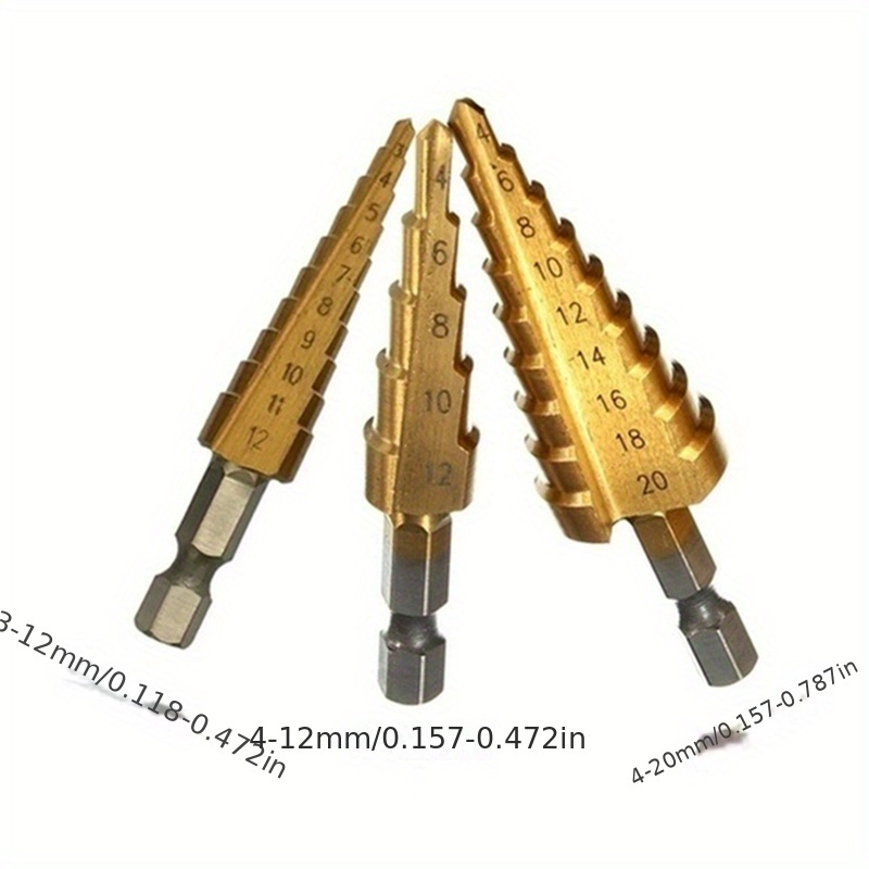 3 قطعة HSS الكوبالت خطوة مثقاب - مراجعة Step Drill Bit Set Titanium Hss Cobalt وسعره