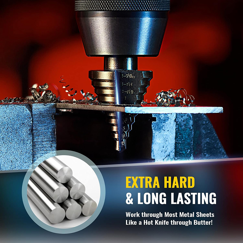 طقم مثاقب متدرجة 5 قطع HSS كوب - مراجعة Step Drill Bit Set Titanium Hss Cobalt وسعره